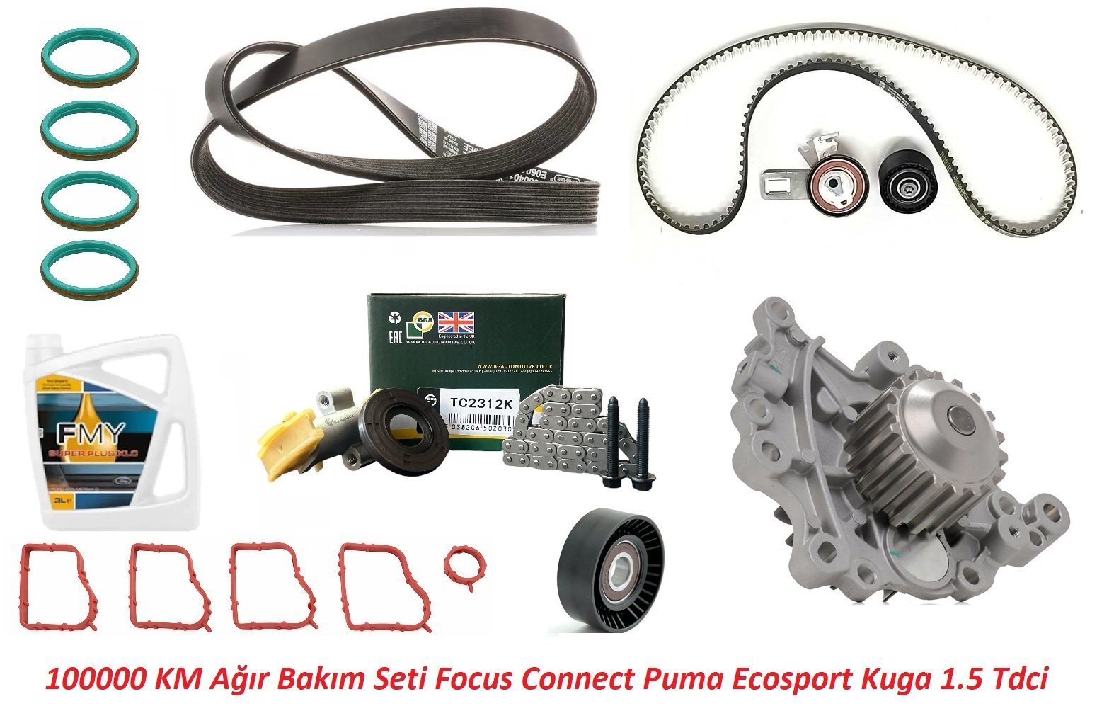 100000 KM Ağır Bakım Seti Focus Connect Puma Ecosport Kuga 1.5 Tdci