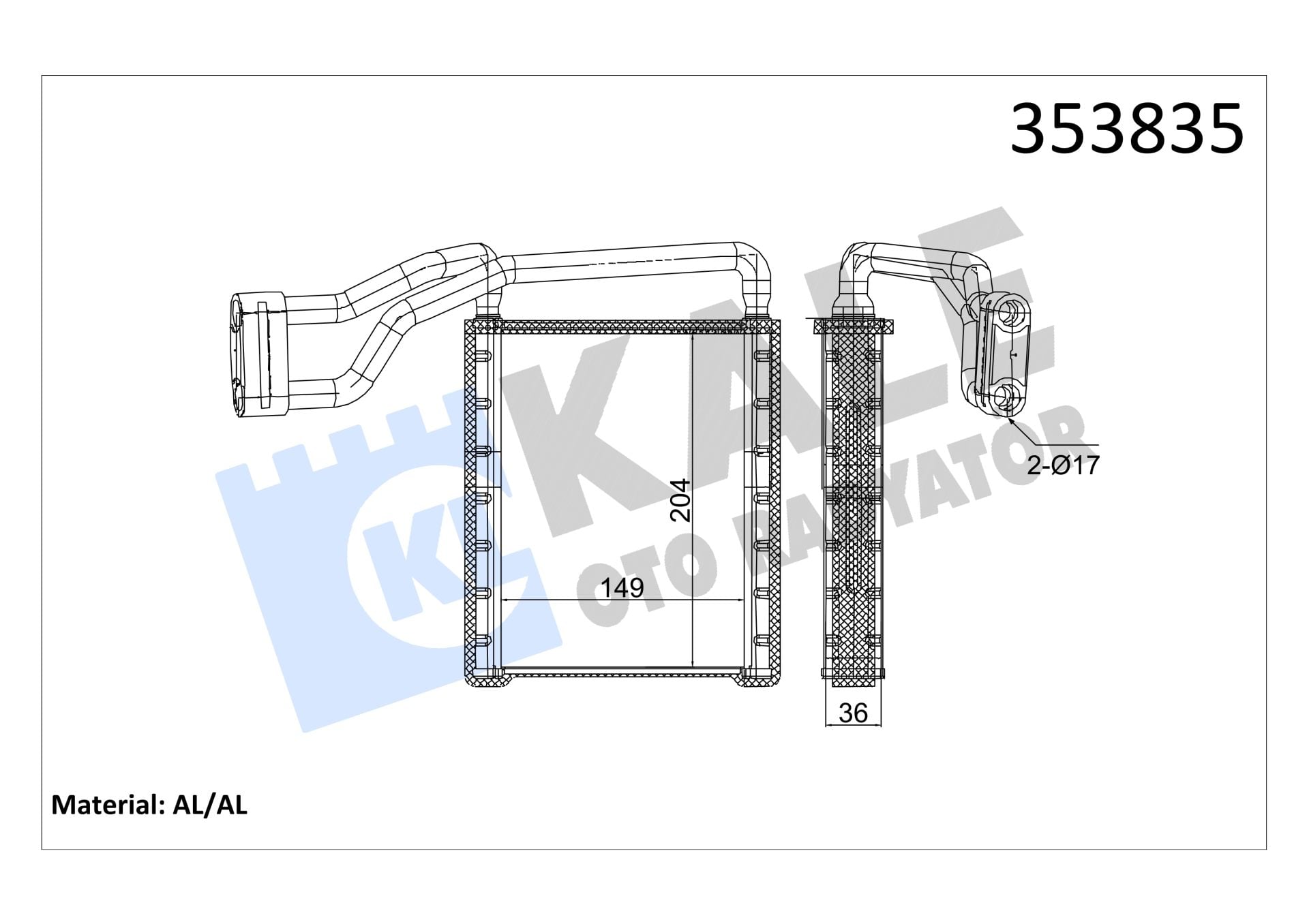 Kalorifer Radyatörü Transit V362 Custom Arka